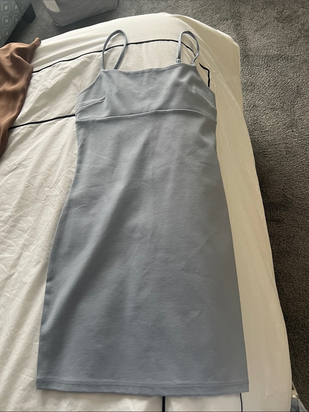 Dynamite Pale Blue Slip Mini Dress with Spaghetti Straps